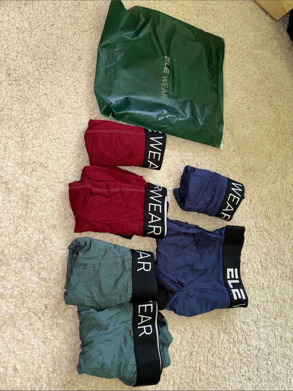 ELE Wear Men's Boxer Briefs Pack — Red, Blue, and Green Bamboo